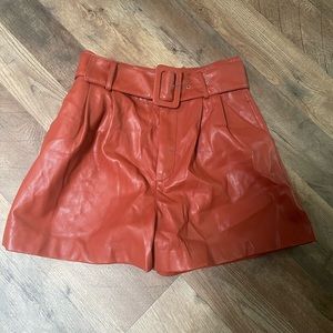 Zara foax leather shorts